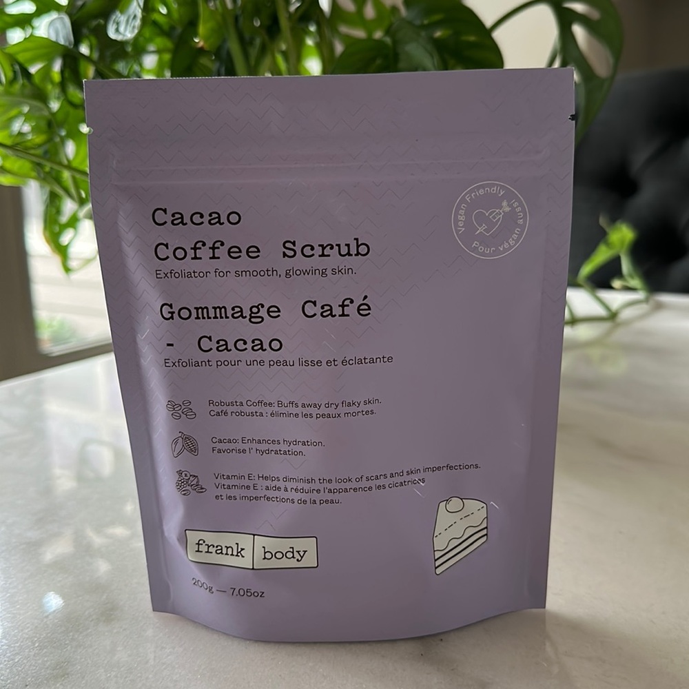 Brand New Frank Body Cacao Coffee Scrub 7.05 Ounce Packet
